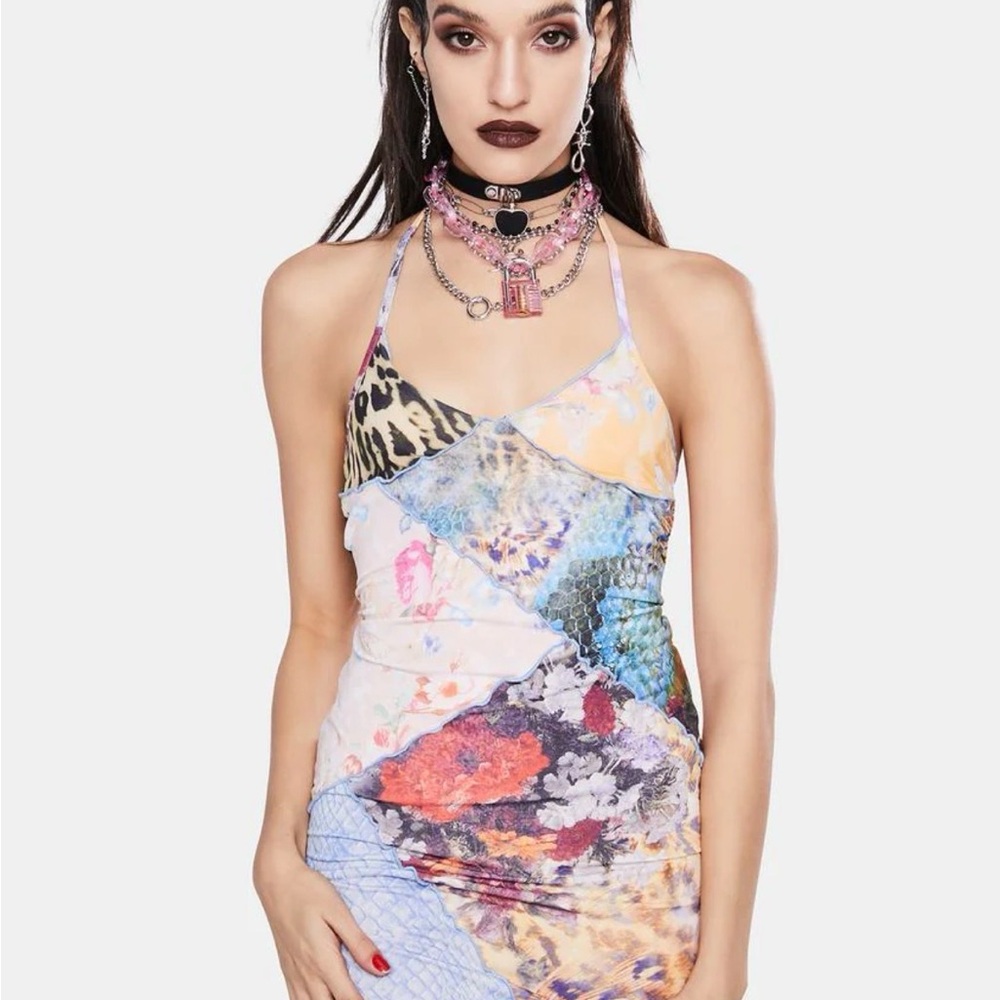 Jaded London Patchwork Slip Dress - Picture 3 of 4